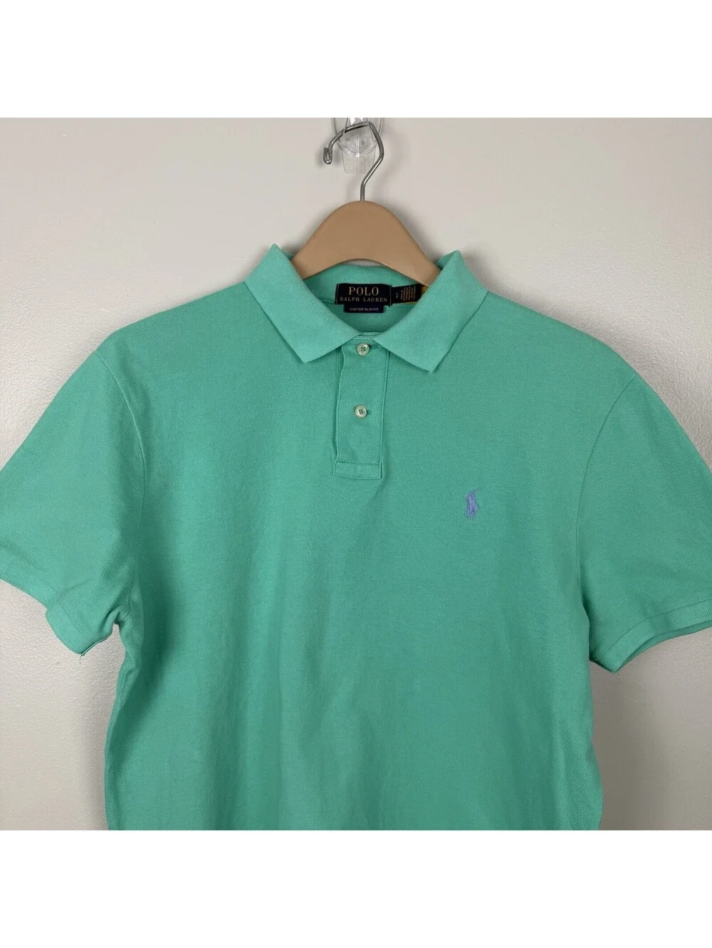 Polo Ralph Lauren Men’s Custom Fit Polo Shirt College Green Short Sleeve Size L